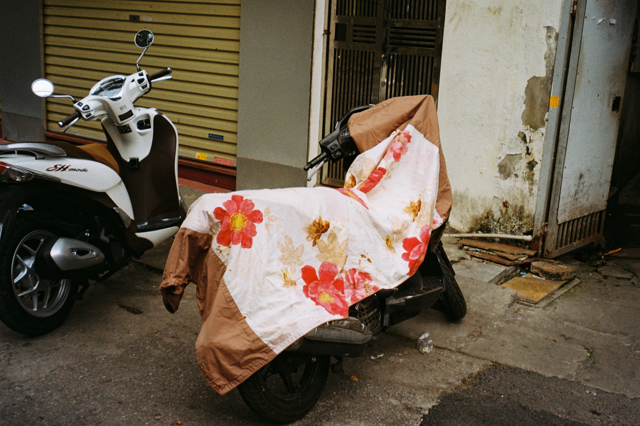 Bike under blanket